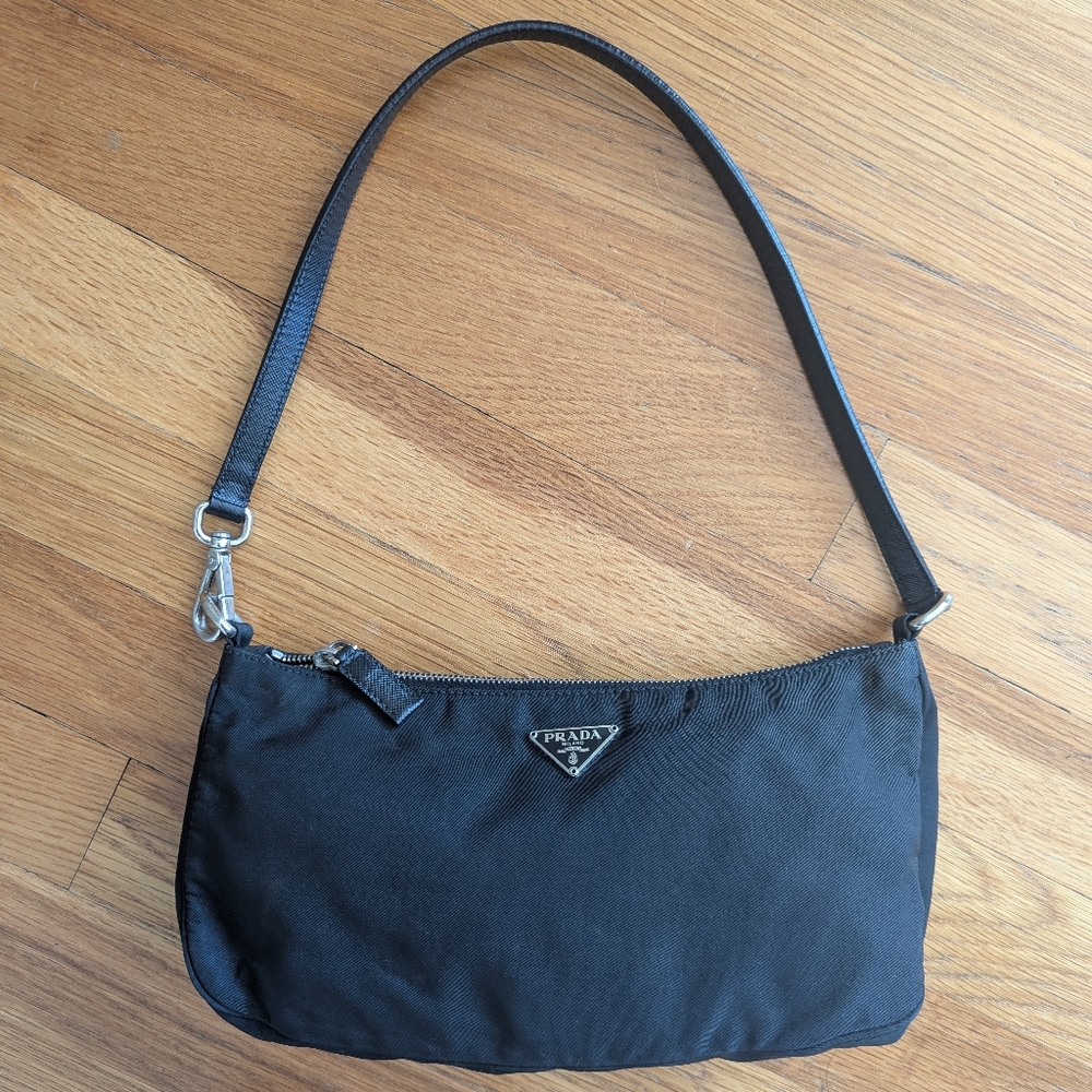 Prada Black Nylon Pochette Shoulder Bag - Picture 11 of 12